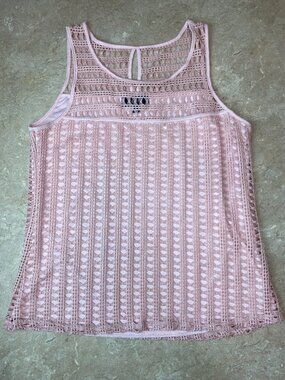 Naif Lace overlay Naif sleeveless top - Peach